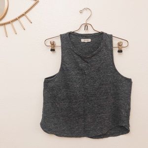 Navy Linen Madewell Tank Top
